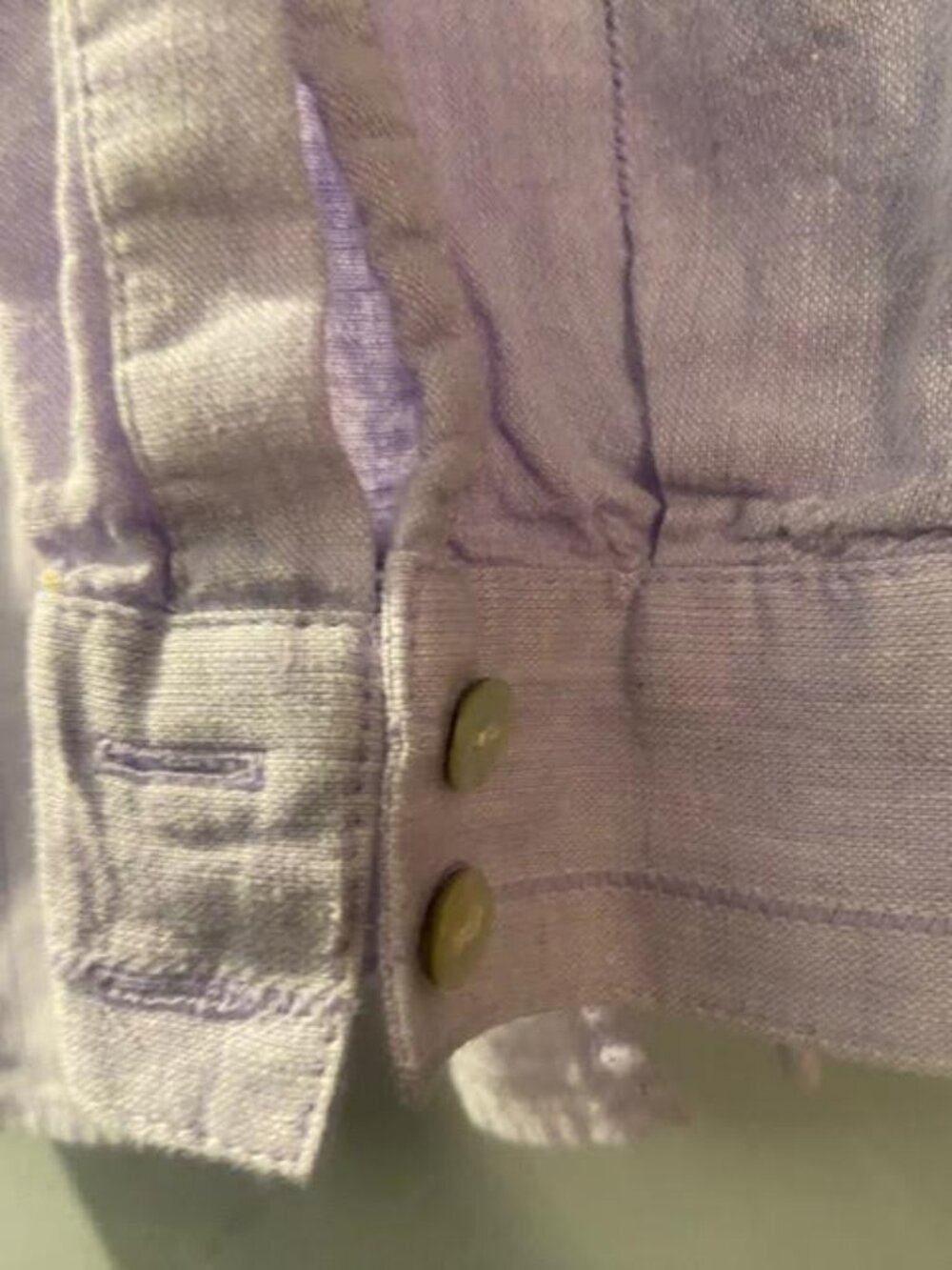 J. Jill Lavender Button-Front Linen Shirt - Picture 5 of 7